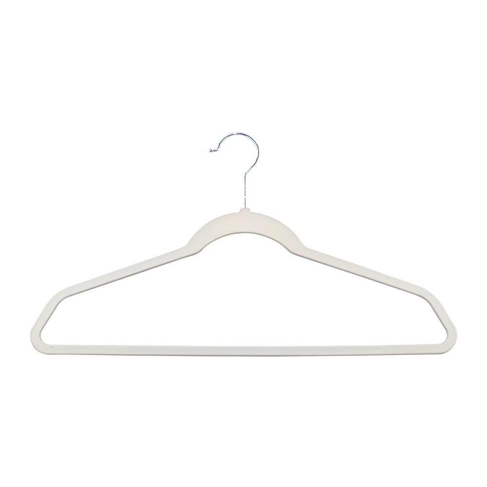 Non-Slip Rubberized Hangers – 10-Pack, Beige