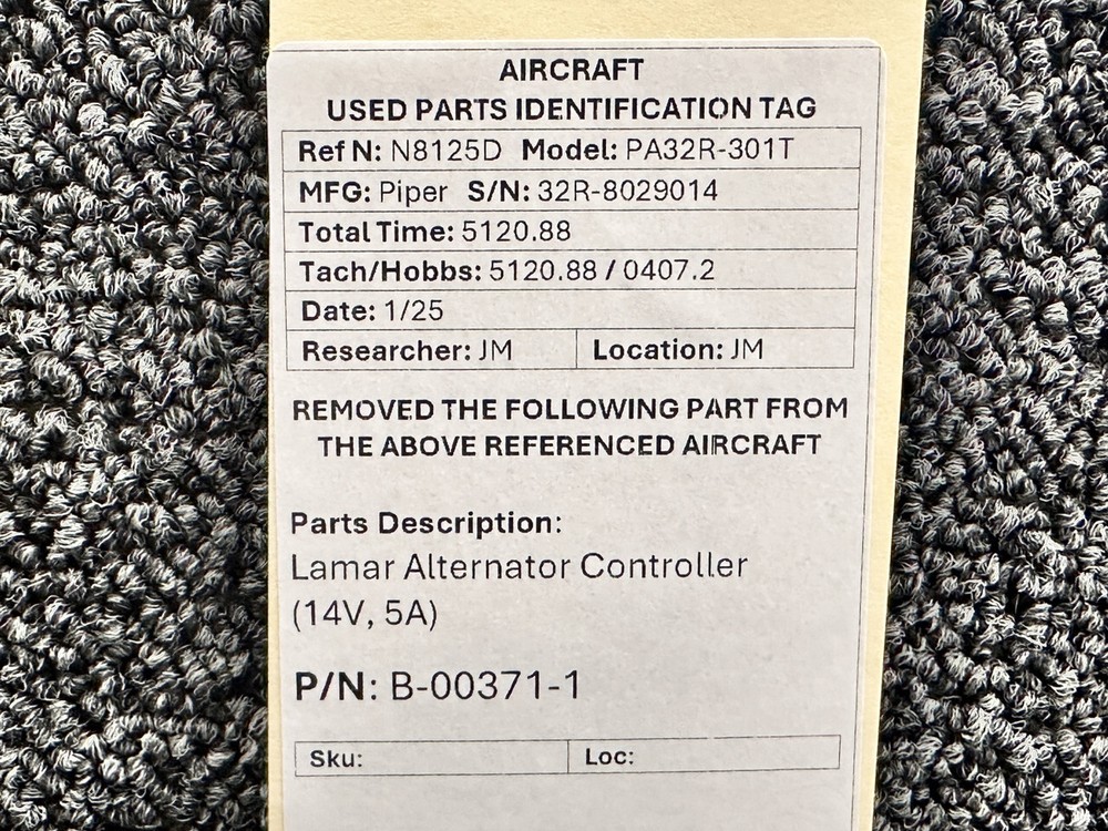 B-00371-1 Lamar Alternator Controller (14V, 5A)