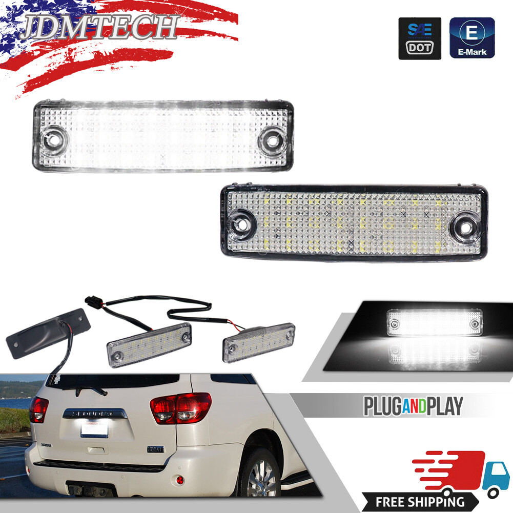 2 LED License Plate Light For 1996-2022 Toyota 4Runner 2001-2022 Toyota Sequoia