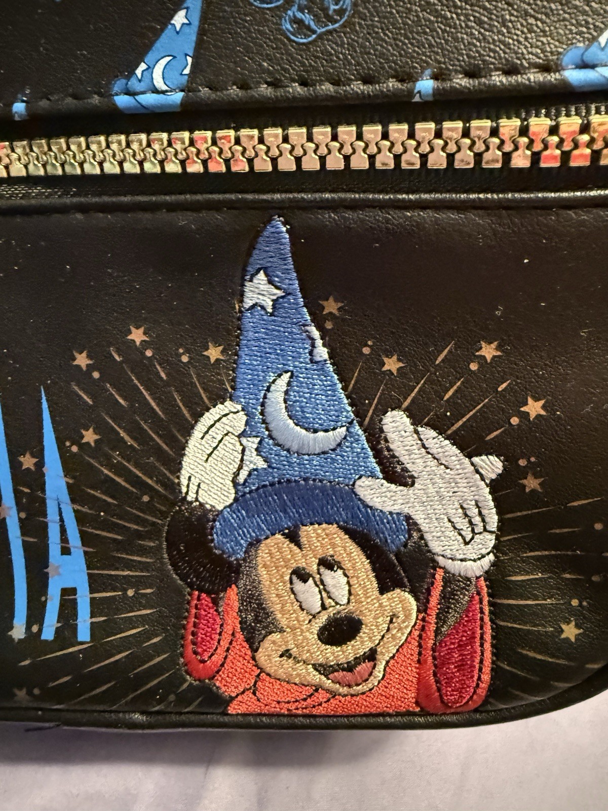 Disney Primark Embroidered Fantasia Sorcerer Mickey Mouse Crossbody Bag-NWT