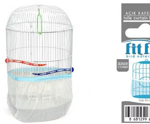 Bird Cage Cover Seed Catcher Cylinder Pocket Style Guard Tulle