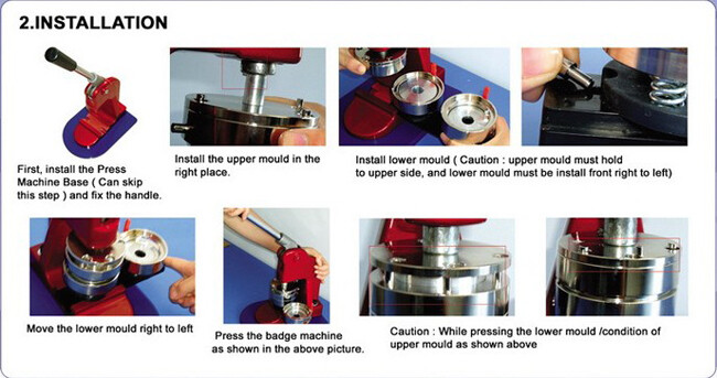 3" (75mm) Button Badge Maker Machine Button Badge Punch Press Machine New
