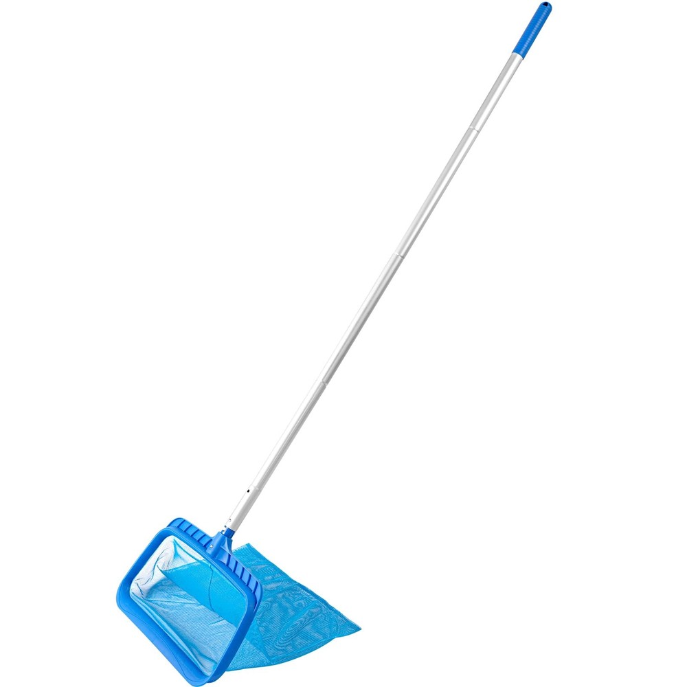 Adjustable Pool Skimmer Net with Telescopic Pole, Fine Mesh, Large Capacity