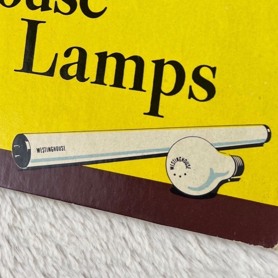 1940s Westinghouse Lamps Vintage Advertising Sign 11" Ted Malone ABC Radio