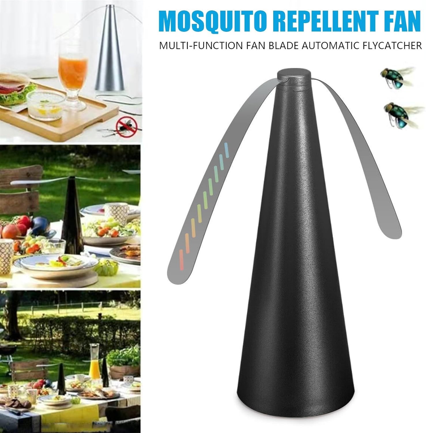 2 SET Fan Fly Repeller For Food Tables Indoor Outdoor Soft Fan Blades Picnic NEW