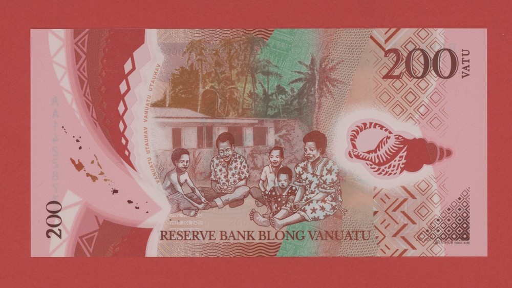VANUATU 200 VATU ( 2014 ) AA POLYMER PICK # 12a UNC.