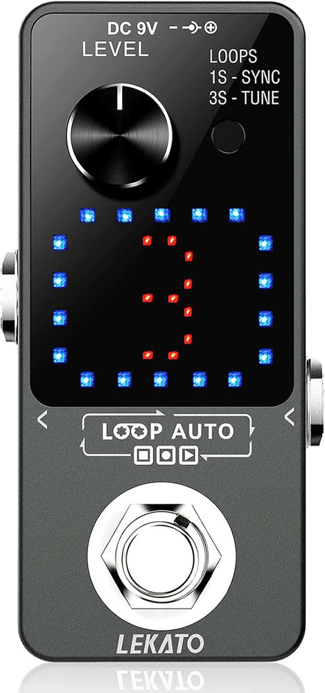 LEKATO GUITAR LOOPER PEDAL SYNC & Tuner Function Triple Effects