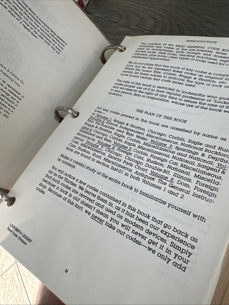 REED Code Book Volume 4 Dated Locksmith Ledger Look Read Fast free Shipping