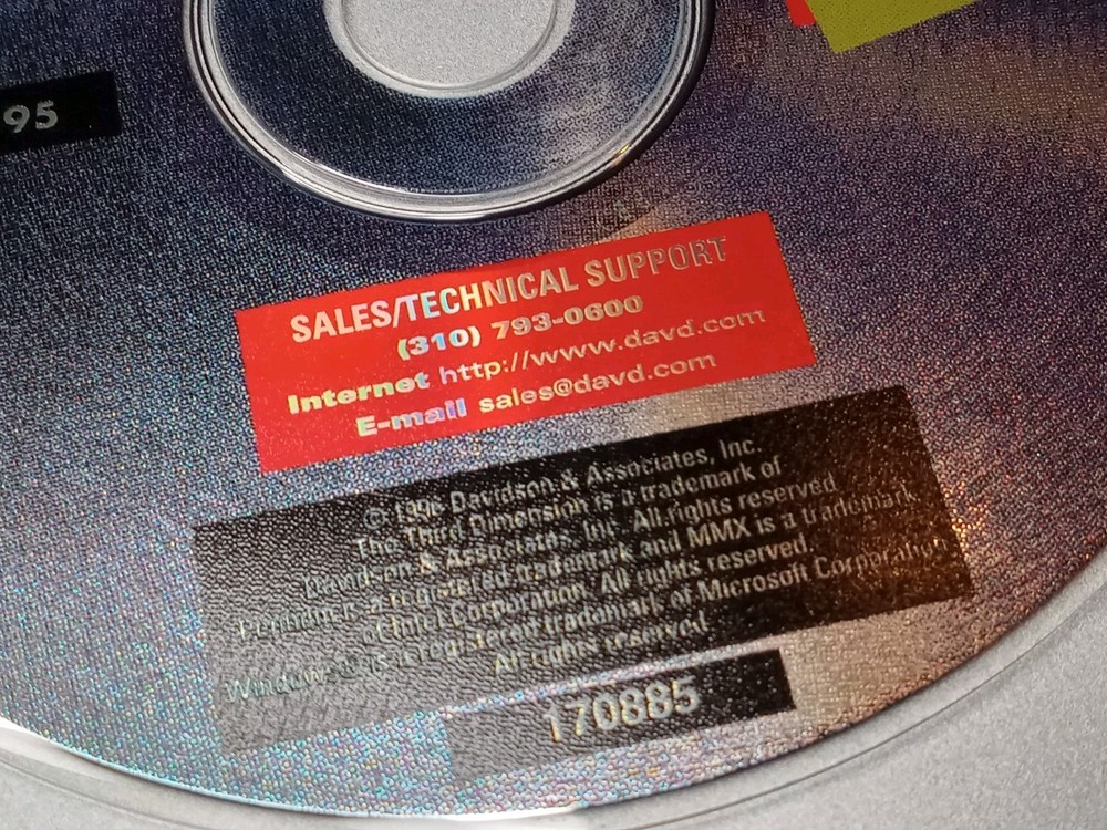 The Third Dimension CD-ROM (1996, Windows 95, Davidson) Disc Only