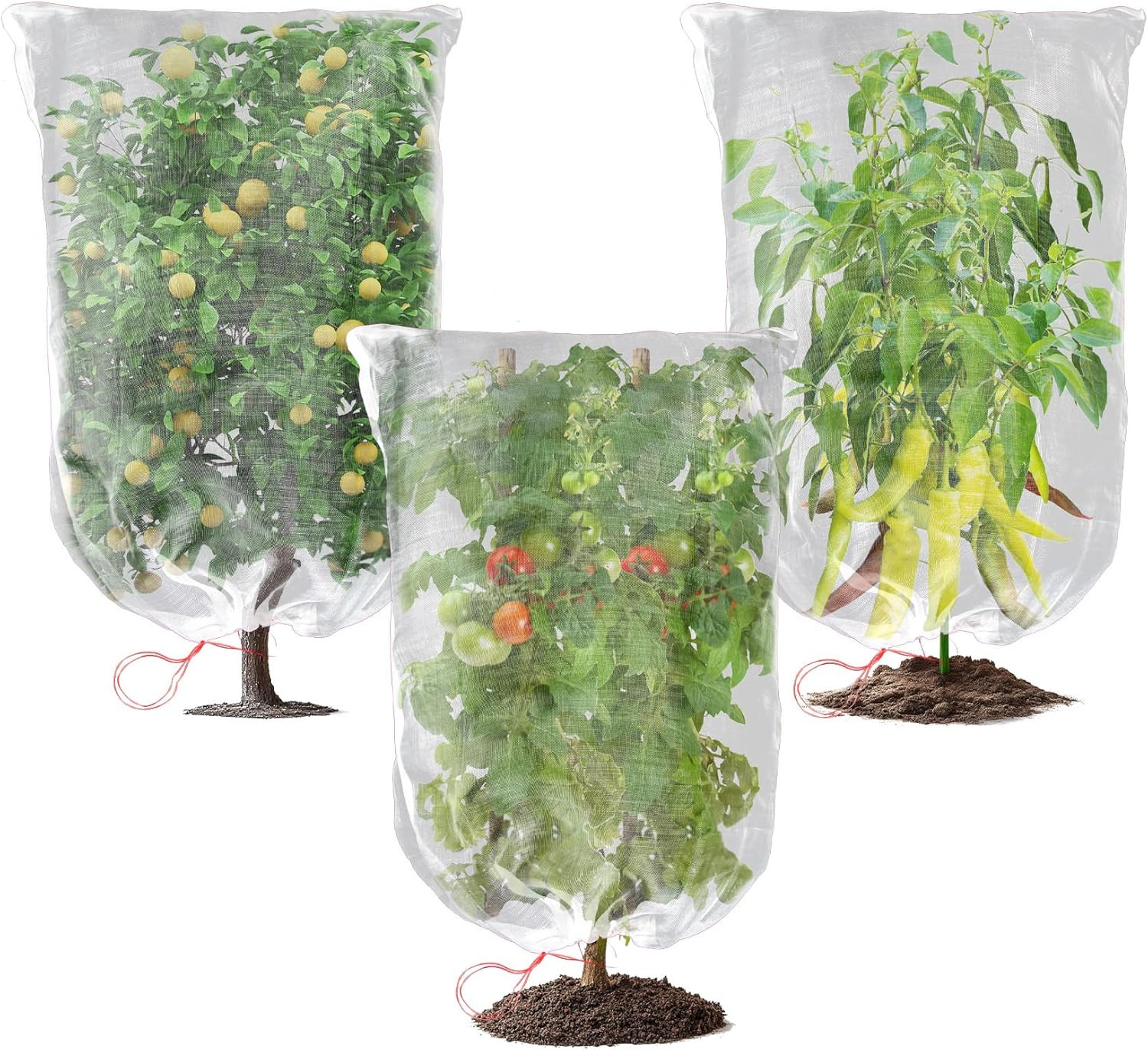 Bird Netting for Garden - 3 PCS Blueberry Bush Netting Cover 2.3 X 3.3 FT Mesh B