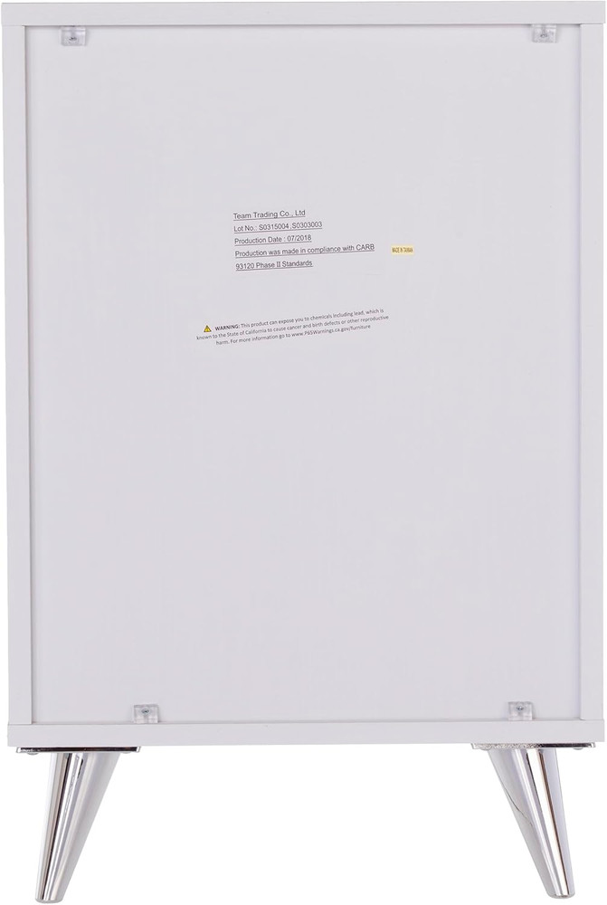 Owen Midcentury Modern White Nightstand with Storage Solution