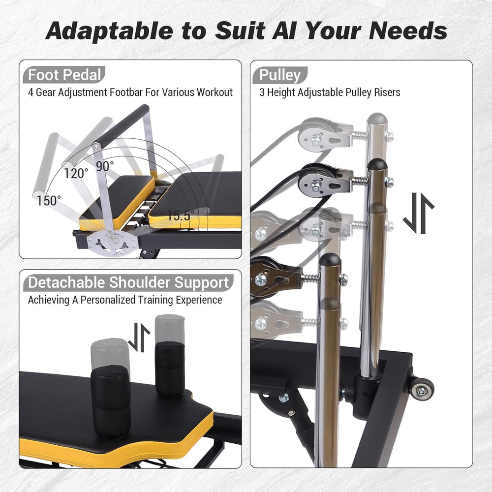 pro Foldable Pilates Reformer Machine