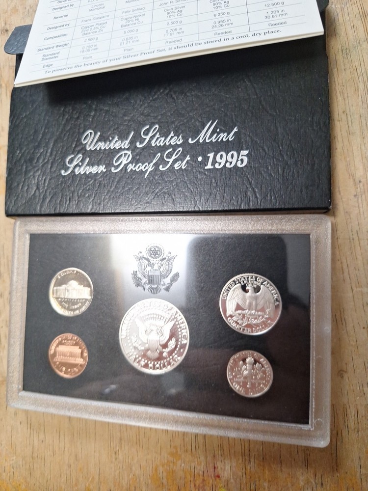 3 US Silver proof sets - 1994, 1995, 1996 w/ Box COA