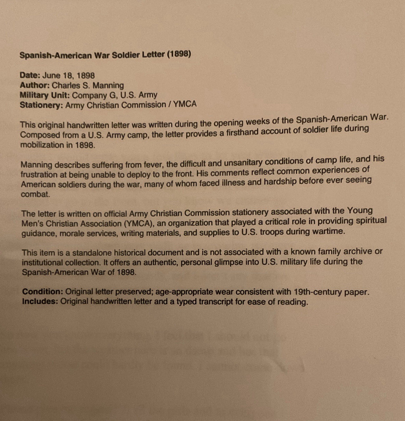 1898 Soldier Letters From Spanish-American War- Chickamauga , Georgia (3)