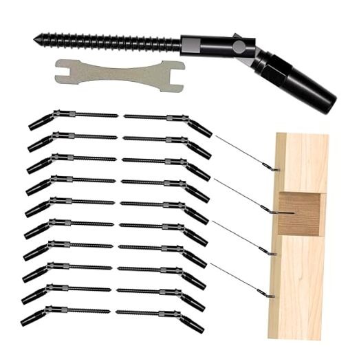 Pairs Cable Railing Kit,Invisible Crimp Fitting Cable Railing 10 Black