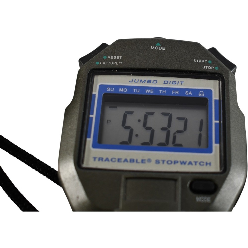 Traceable Jumbo Digit Stopwatch Water Resistant ABS Plastic Timer