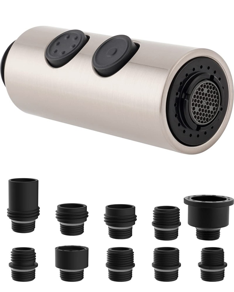 Pull Out Sink Sprayer Head Replacement,2 Function Kitchen Faucet Head 11 Adapter