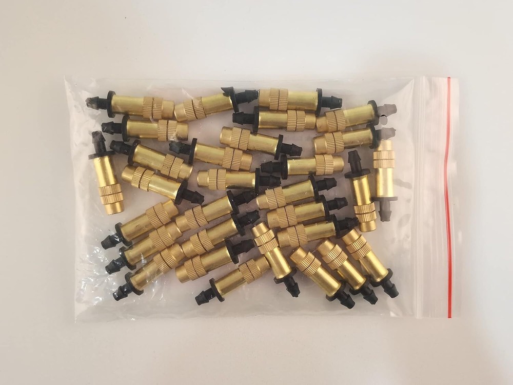 30PCS 1/4" Adjustable Copper Atomizing Nozzle Drip Irrigation Sprayer 4/7Mm Ato