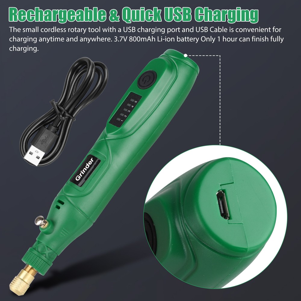 Mini Grinder Rotary Tool Polishing Drill Kit Variable Speed w/24pcs Accessories
