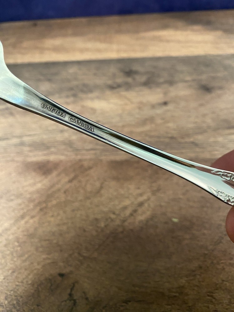 Large Oneida Canada Serving Fork Scroll Flower Design Unknown Pattern