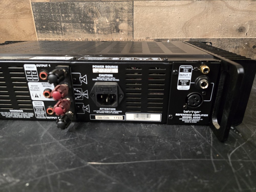 Behringer A500 Professional 500W Reference Class Studio Power Amplifier