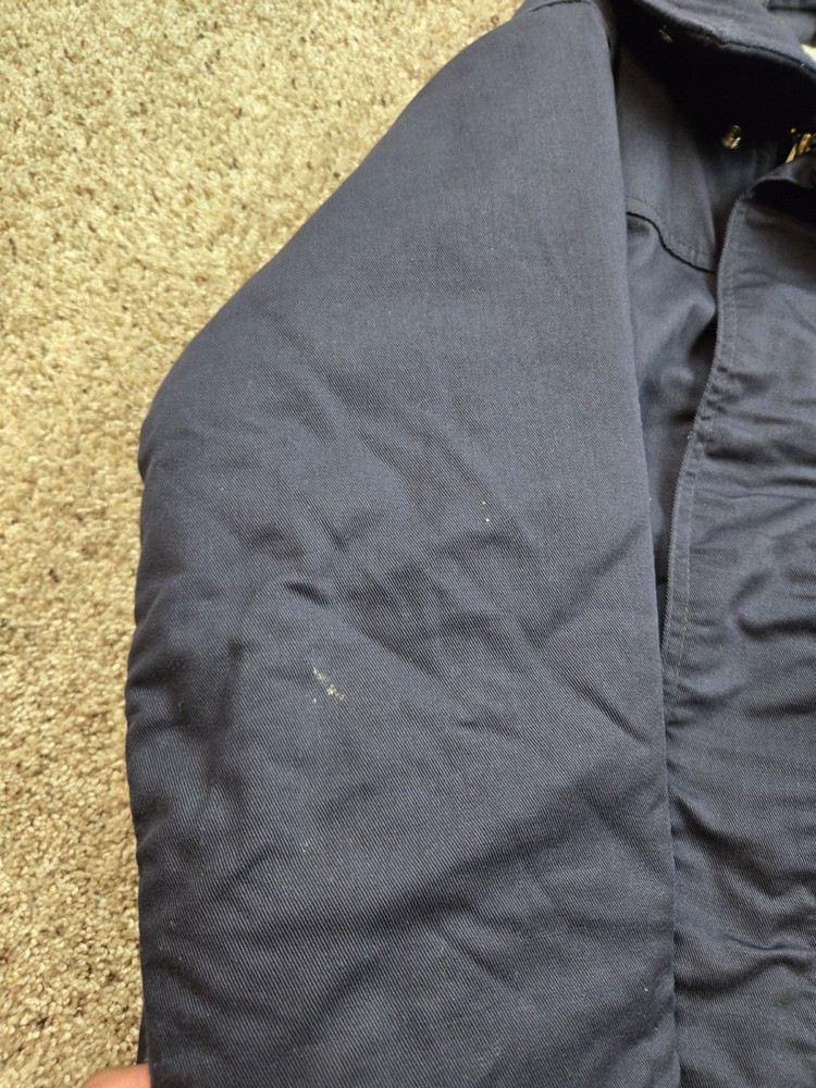 Bulwark FR Work Jacket Mens Small Blue Bomber Flame Resistant Full Zip