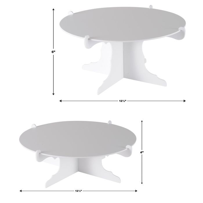 Beistle Cardboard 6"x12½" Cake Stands White