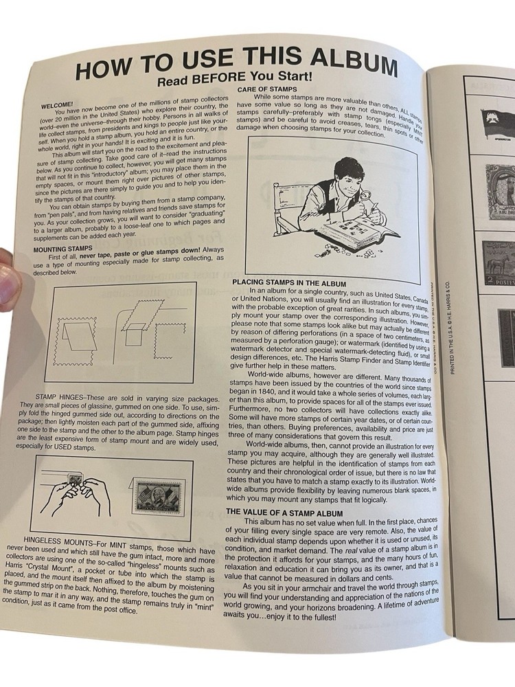 1995 H.E. Harris Explorer Worldwide Postage Stamp Album NOS Beginner Book