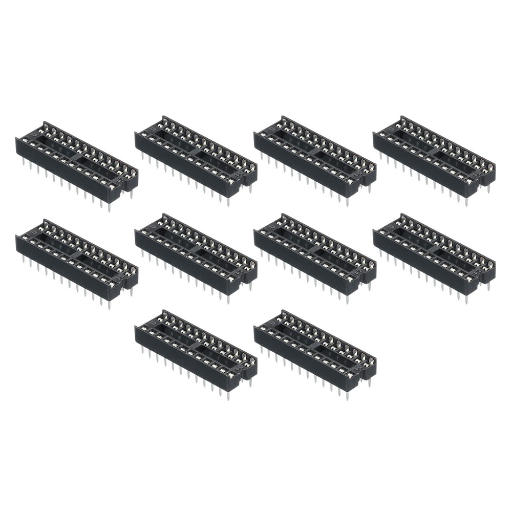 40pcs DIP IC Chip Socket Adapter Flat Pin 24P 2.54mm Pitch IC Socket 7.54mm