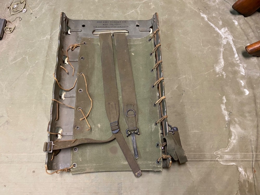 ORIGINAL WWII US ARMY M1944 EQUIPMENT AMMO CARRY PACK BOARD BACKPACK-DATED 1944