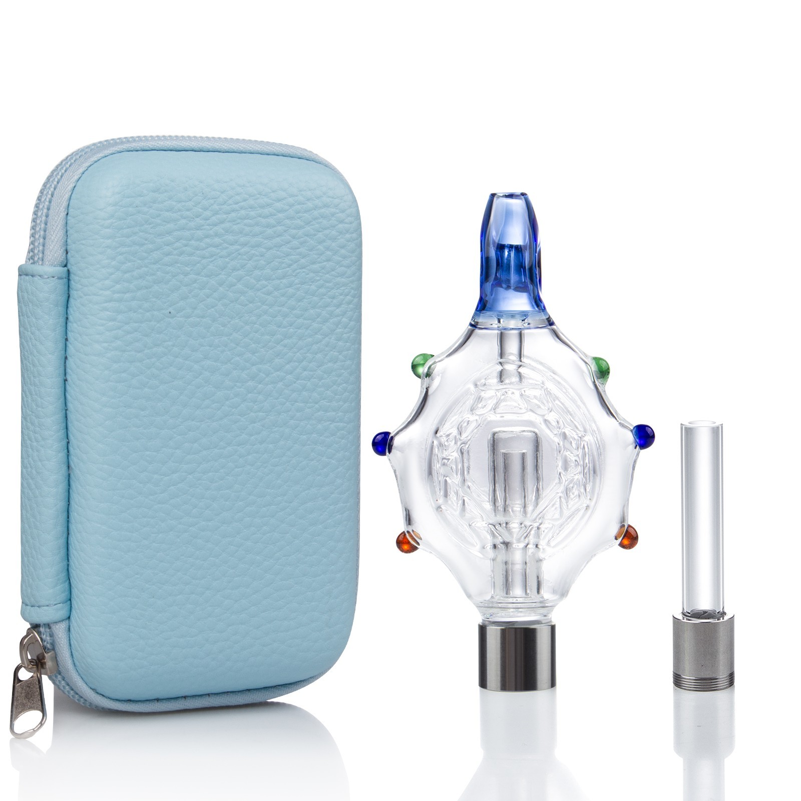 Turtle Style Glass Water Smoking Pipes Collectible Mini Bongs Quartz Nail Bag