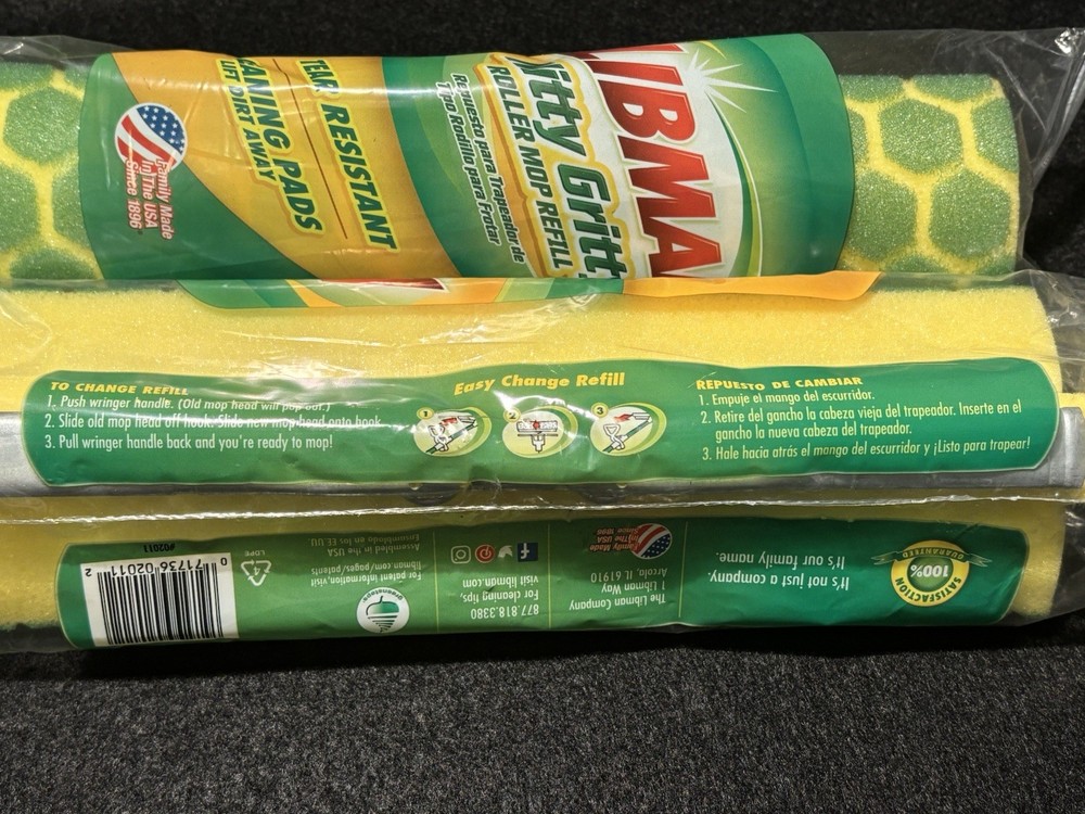 3 Libman Nitty Gritty Roller Mop Refills-NEW Tear Resistant 02011