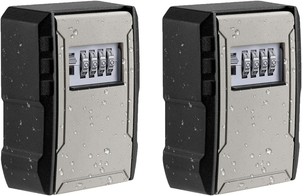 UPGRADE Extra Large Capacity Key Lock Box, Weatherproof Wall Mount Key Box fo...