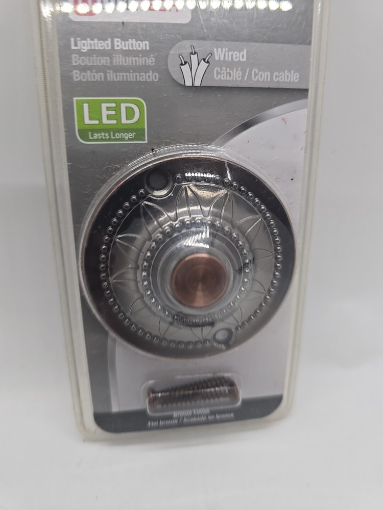 Utilitech Wired Door Bell LED Lighted Button Bronze Finish New In Package