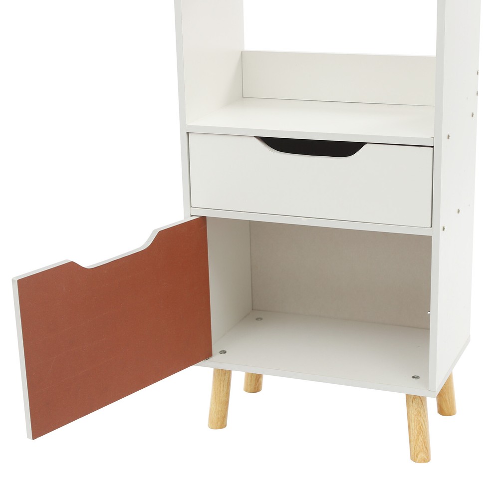Bookshelf Display Organizer Floor Standing Bookcase Storage Rack with Drawers