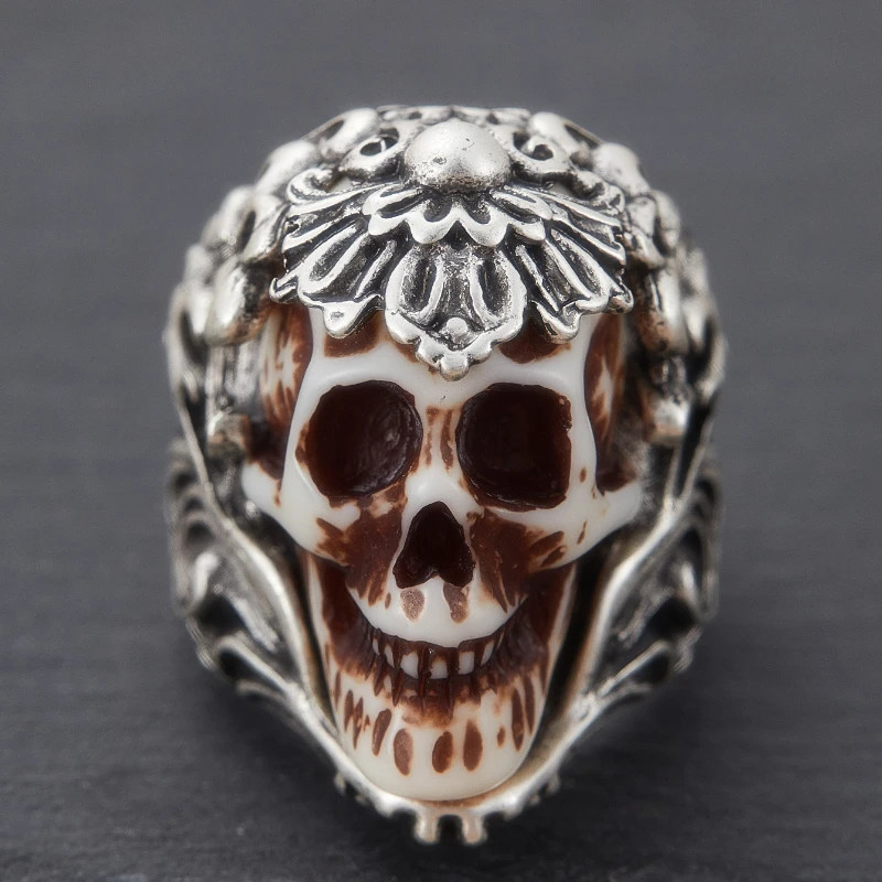 Human Skull Skull Open Ring Jewelry Gothic Silvery Adjustable Resizable