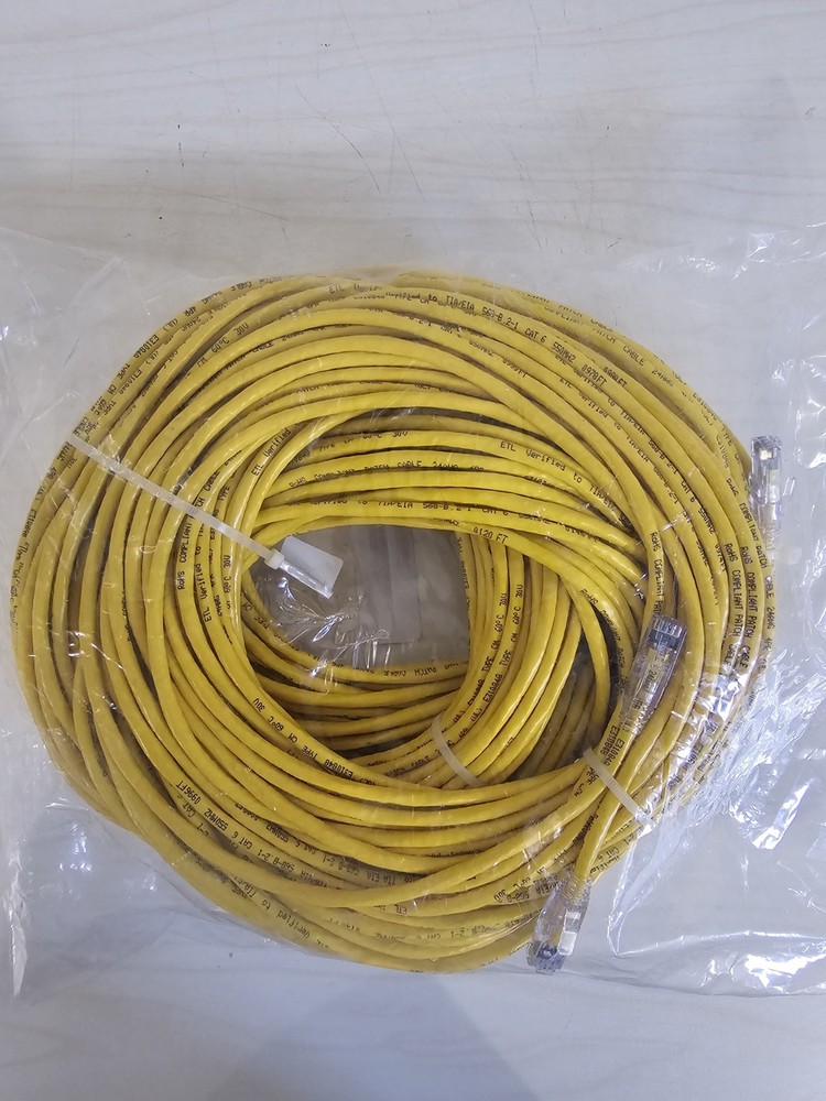 Lot of Five (5) Ethernet Patch Cable 40' Yellow