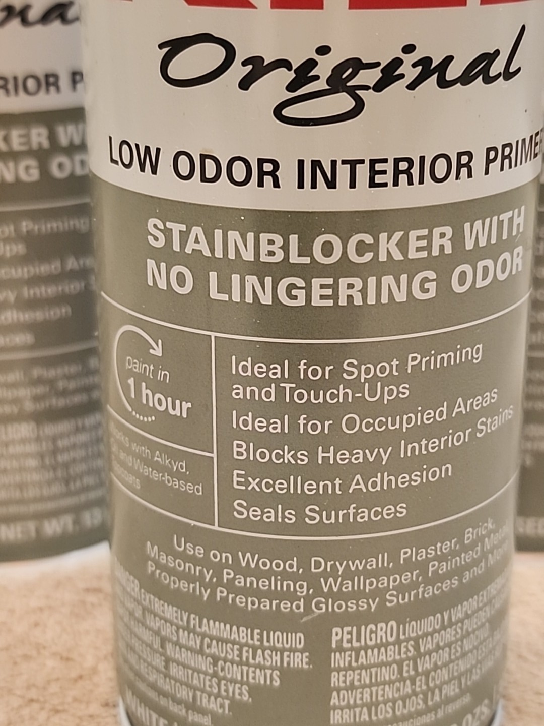 Lot of 6: KILZ Original Low Odor Interior Primer Spray Paint w Stainblocker