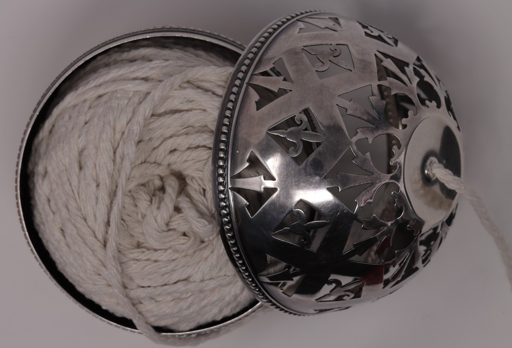 Antique Gorham Sterling Silver Reticulated String or Thread Holder.