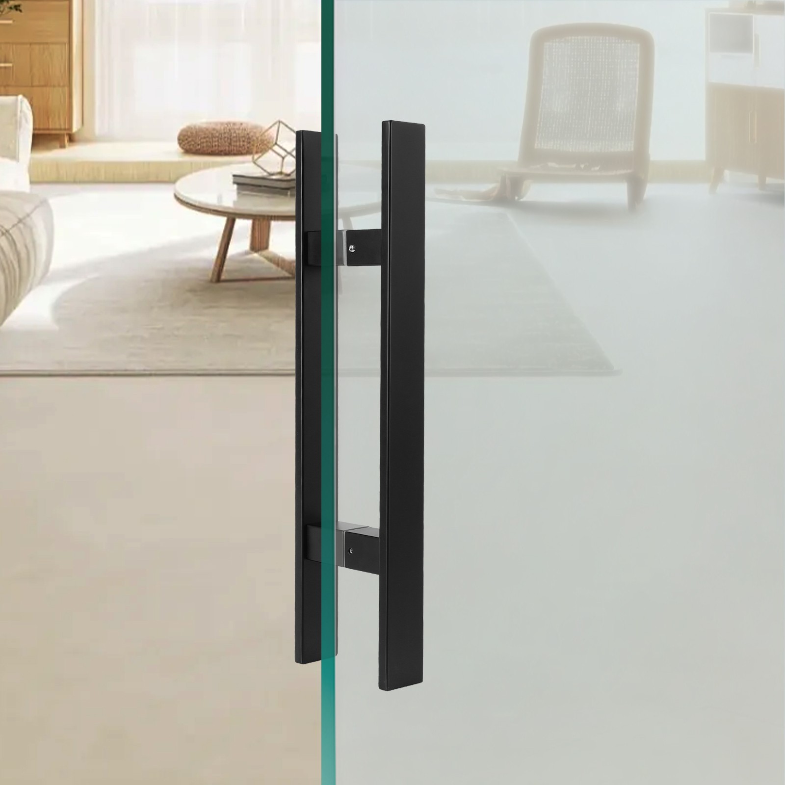 Dual Sided Push Pull Door Handle H-Shaped Stainless Handle Sliding Door Handle