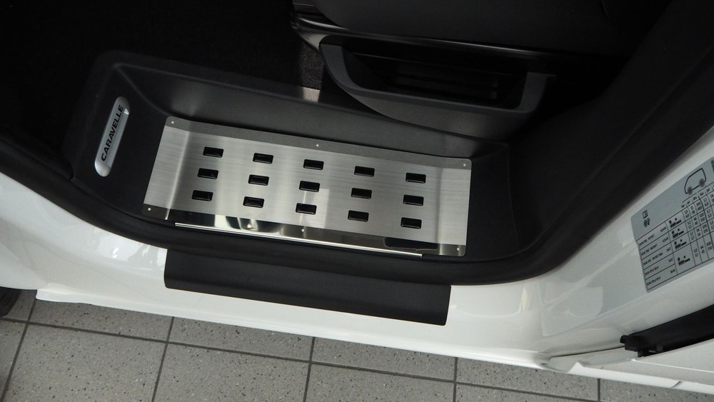 Front Interior Step Covers for VW Transporter 2019-2023 Black | Silver