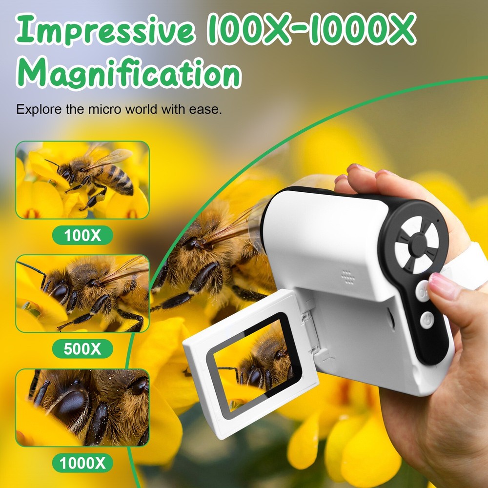 Rechargeable Portable Handheld Microscope DV Camera 100X-1000X Magnification
