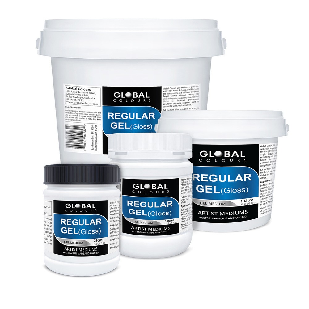 PROFESSIONAL REGULAR GEL (Gloss) | Global Colours Acrylic Mediums | Acrylic Gel