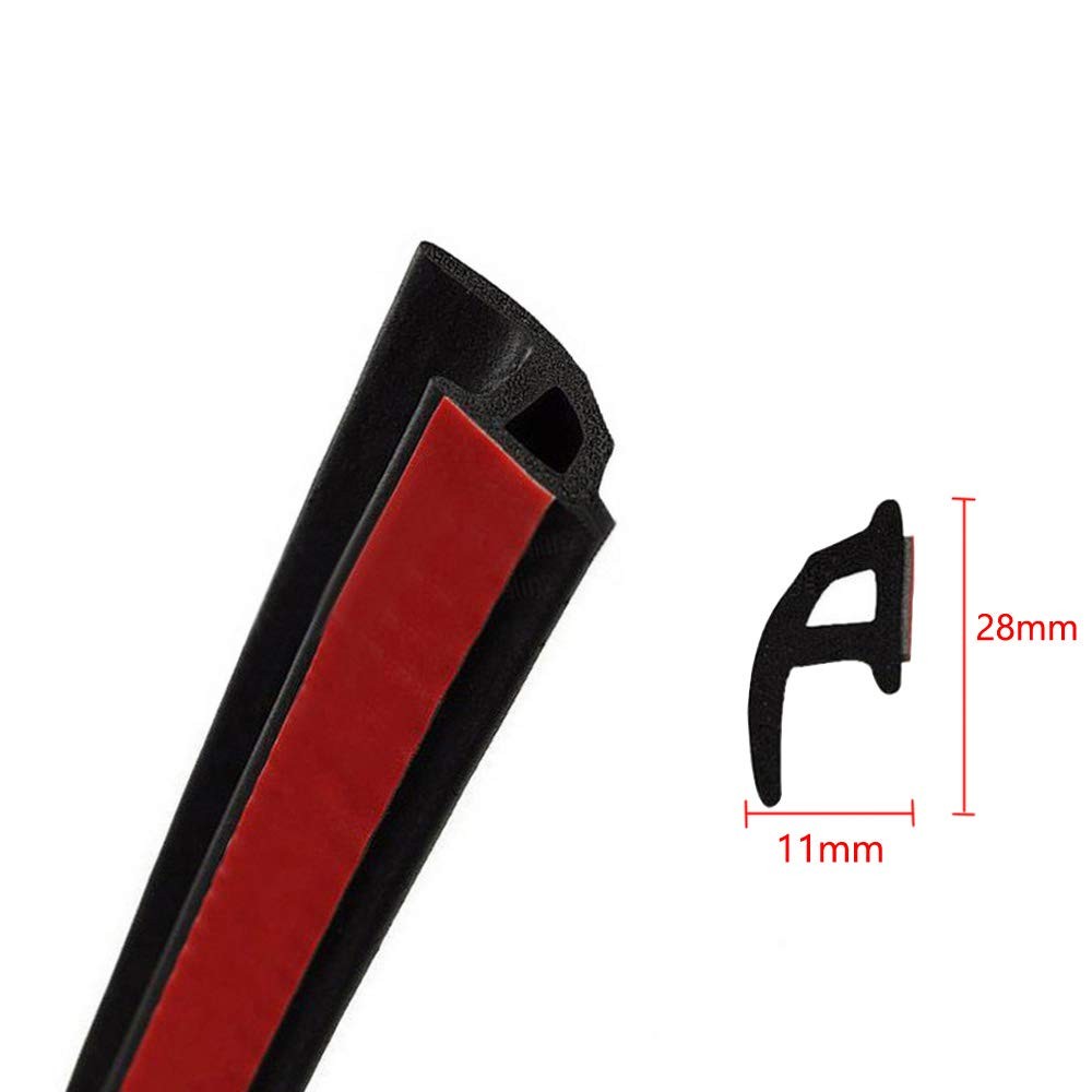 Etopars 157" 4M P Shape Car Door Trim Edge Moulding Rubber Weatherstrip Black