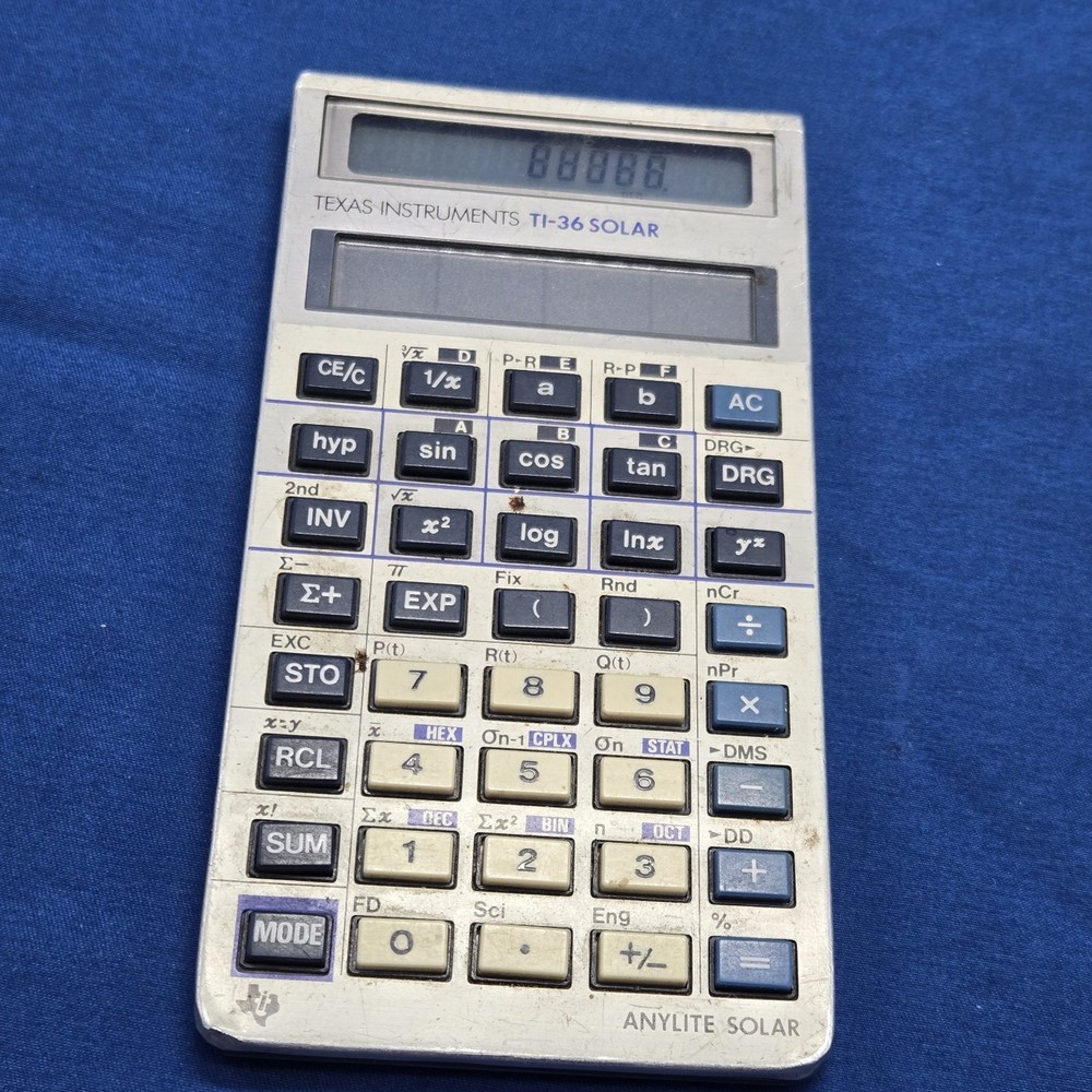 vintage solar calculator Lot 2 TI-36 Sharp EL 326L Retro Office Basic Math