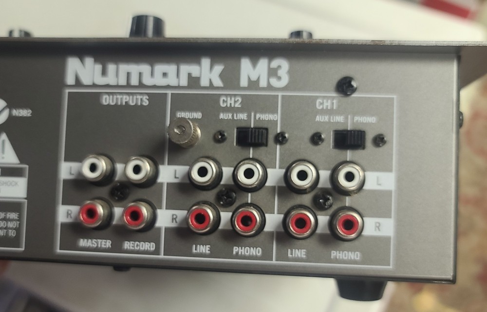 Numark M3 Tabletop 2 Channel Scratch DJ Mixer, NO POWER CABLE! UNTESTED!