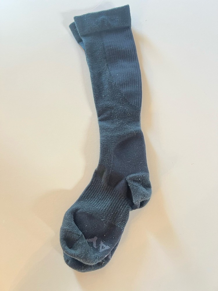 AWAY black knee-high compression ribbed socks One Size travel