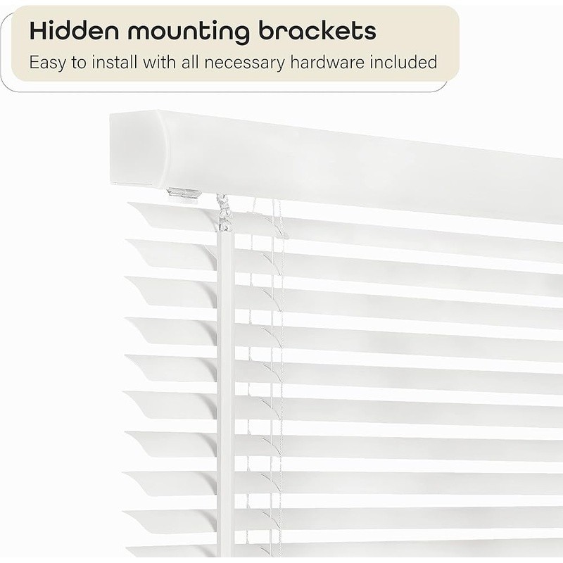 Cordless Vinyl Mini Blinds Light Filtering Easy Install Child Pet Safe