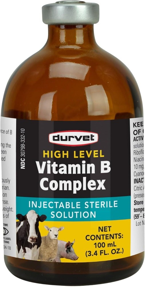 Durvet High-Level Livestock B Complex Vitamin Injectable Solution 100mL