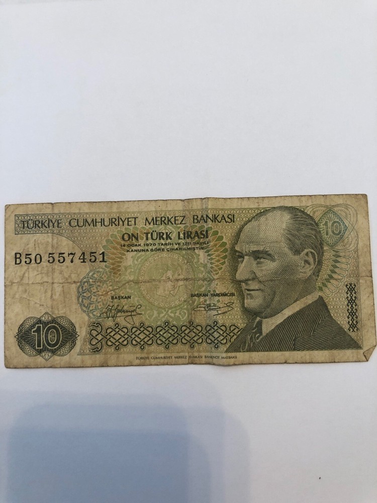 Vintage 1970 Turkey 10 Lira